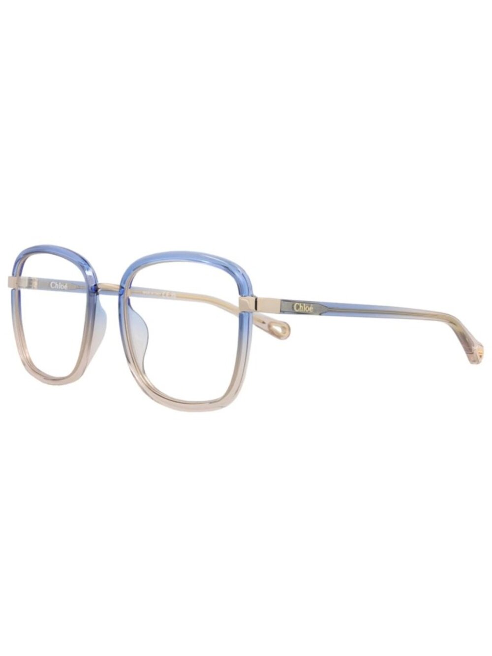 New Chloé Women's Eyeglasses Square Rectangle Injection Frame Blue Blue
